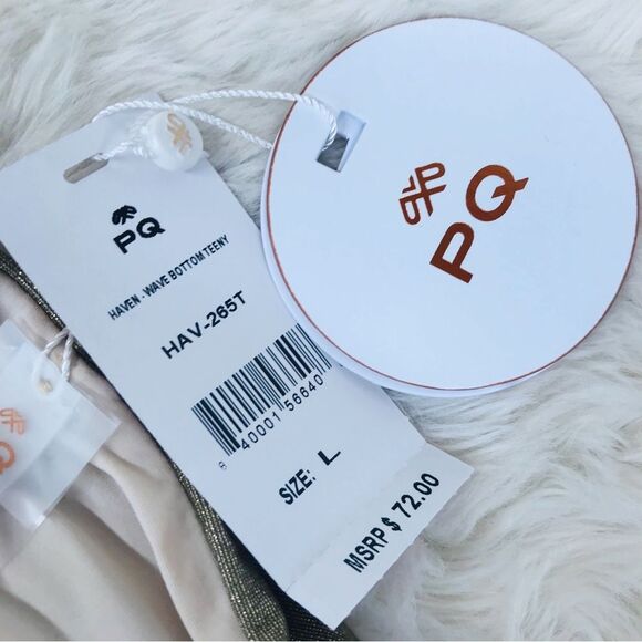 ANTHROPOLOGIE PilyQ Haven Wave Metallic Teeny Bikini Bottom Small Large‎ New - Picture 7 of 9